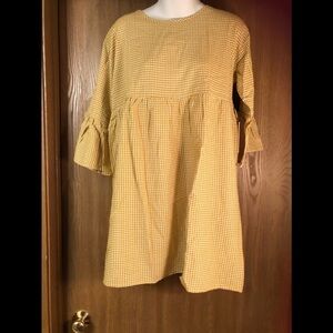 CAPULET mustard and white dress - size small​​​​​​